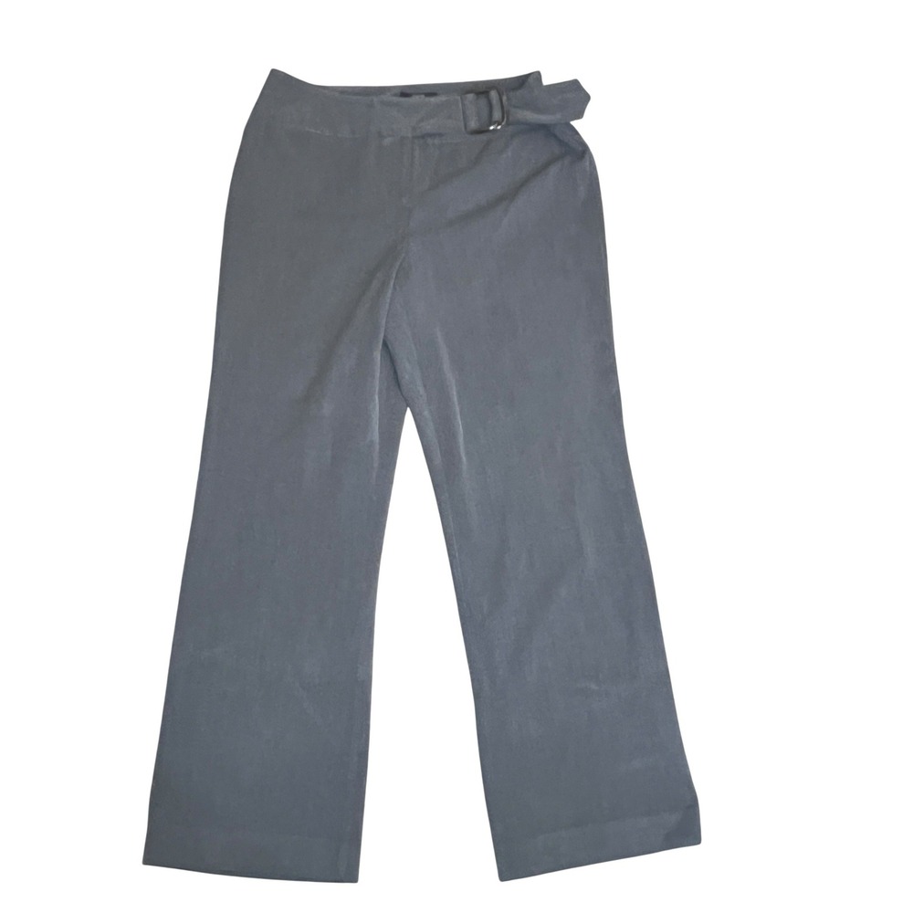 Style & Co Pants Womens 10 Gray Wide Leg Trouser Belted Stretch Office Career